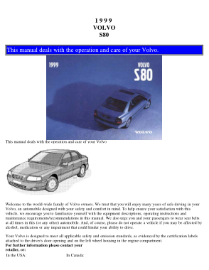 1999 Volvo S80 Owners Manual